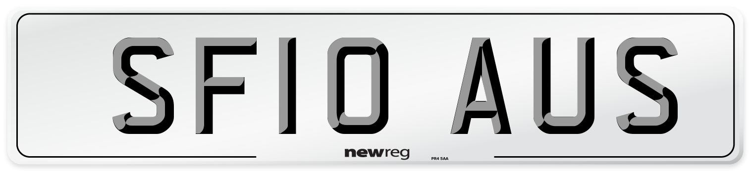 SF10 AUS Number Plate from New Reg